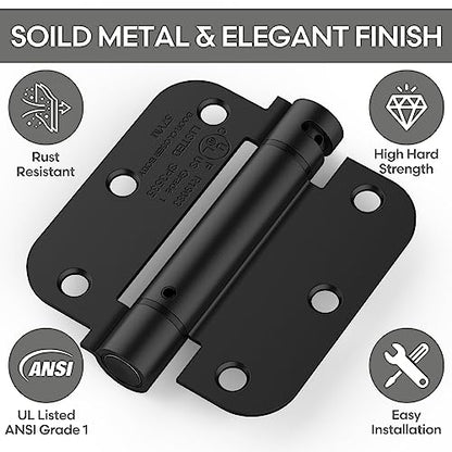 2 Pack 3.5 Inch Self Closing Door Hinges, Gloss Black - color: 3.5" - Gloss Black