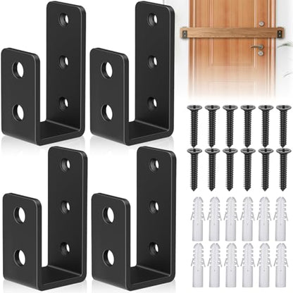 2x4 Door Barricade Brackets, 3mm Door Reinforcement Security Brackets(4PCS) - size: 3mm 4PCS