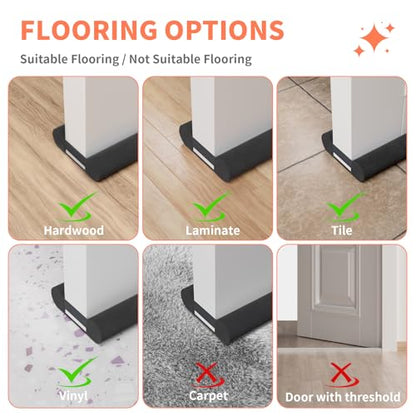 BKSAI Under Door Draft Stopper, 28-32in, Black - color: Black, size: 28-32in