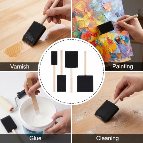 4 Pcs Foam Paint Brushes 4 Sizes Foam Sponge Brush for Painting