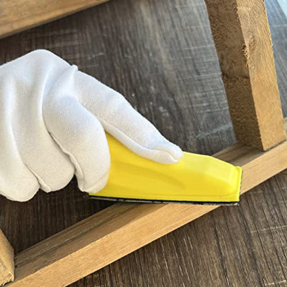 80PCS Micro Detail Sander Kit, Hook Loop Sandpaper 80-800 Grit - style: Yellow(Grit 80-800)
