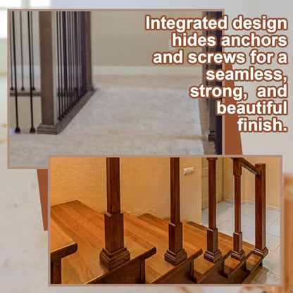 Blulu 2 Set 3-1/2" Newel Post Mounting Kit, Fastener Installation Kit