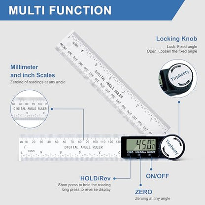 Digital Angle Finder Protractor, 7-Inch (200mm) Measuring Tool
