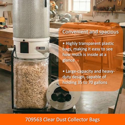 6-Pack Dust Collector Bags 31 x 43 Inch 20" Dia 6 Mil Thk(709563)