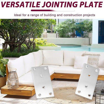 50PCS Flat Metal Brackets, 4" 304 Stainless Steel Mending Plates - size: 4X2X0.08IN