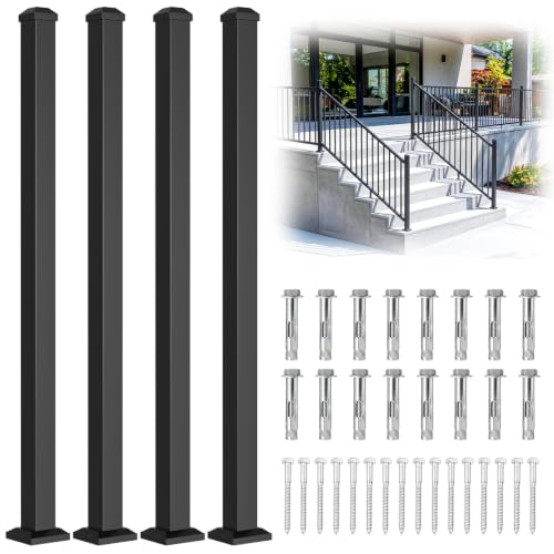 4 Pack 39in x 2in Modular Real Aluminum Deck Railing Post for Deck - color: The Post 39 in -- 4Pack