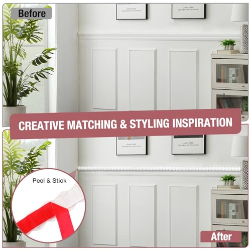LSGCQ Flexible Molding Trim Peel and Stick Beaded Trim, White - color: White, size: 10mm/10ft