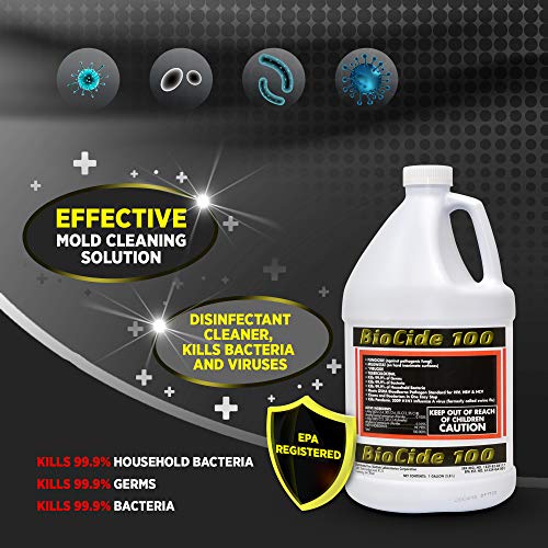 Bio Cide Laboratories BioCide 100 - Multi-Purpose Cleaner and Disinfectant Spray - Professional Grade Bacteria, Virus Mildew, and Fungi Remover - 1-Gallon - Bottle - size: 128 Fl Oz (Pack of 1)
