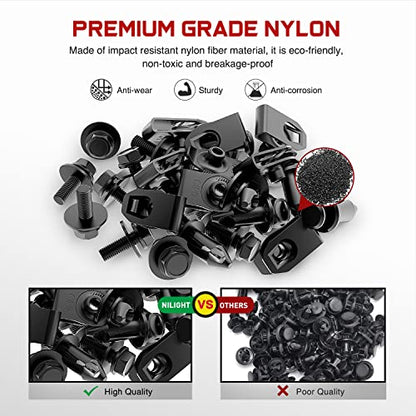 Nilight 70PCS Engine Under Cover Splash Shield Guard Body Bolts - color: 70Pcs Extruded U-nuts
