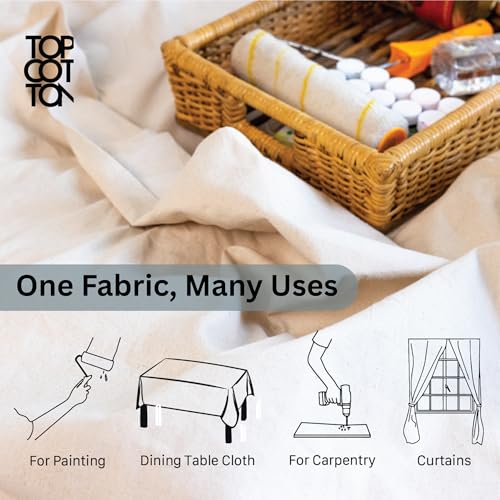 4x5ft Recycled Cotton All Purpose Canvas Tarp Cover Painter Drop Cloth-1Pk - size: Pack of 1 - 4' x 5' (Standard)