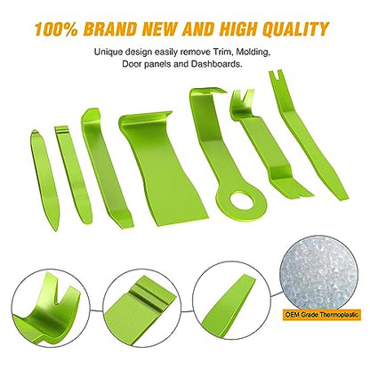 GOOACC 8PCS Auto Trim Removal Tool Kit No-Scratch - color: Green, size: 8PCS Trim Removal