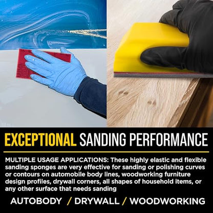 Dura-Gold 2000 Grit 5" x 2-3/4" Sanding Sponges, Flexible Sandpaper, 20-Pc - style: 2000 Grit