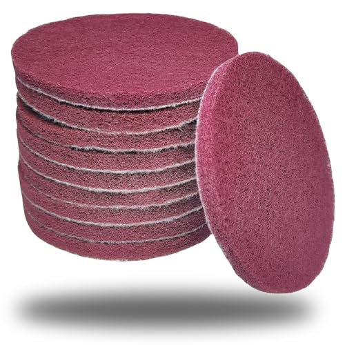 10 PCS 5 Inch 400 Grit Scrubber Scouring Pads Flocking Scuff Pads -Hoop and Loop Scuff Pads Conditioning Discs Polishing Pad for Furniture Automotive Cleaning, Rust Removal - style: 400 Grit