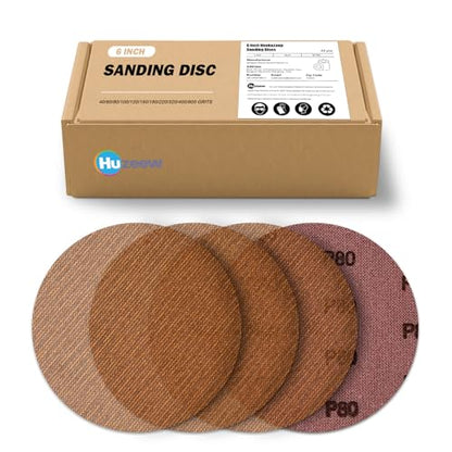 6 Inch Mesh Sanding Discs 50 PCS, 80/120/180/240/320 Grit Assortment, Dust Free Hook and Loop Sanding Discs, Anti-Clogging Sandpaper for Random Orbital Sander, Angle Grinder, Wood Metal Sanding - style: 60-240