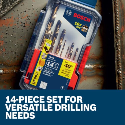 Bosch CO14B 14 pc. Cobalt M42 Drill Bit Set - size: 14-Piece Drill Bit Set