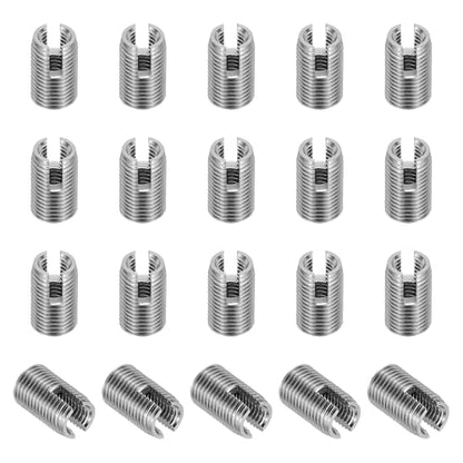 PATIKIL Self-Tapping Threaded Inserts, 20 Pcs M3 x M5 x 8mm 303 Stainless Steel Thread Adapter Reducer Slotted Screw Repair Inserts Nuts Sleeve - size: M3 x M5 x 8mm