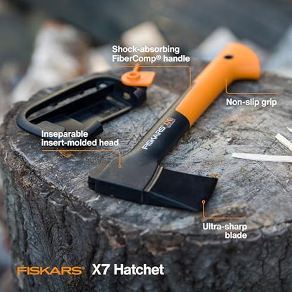 Fiskars X7 Small Hatchet Axe 14", for Camping & Chopping Wood Kindling - style: 14" Hatchet