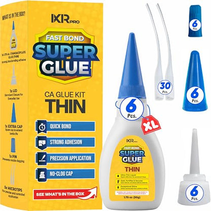 Thin CA Glue, Super Glue, Cyanoacrylate Adhesive, 6 Pcs 1.75oz Repair kit - size: 6 Pack