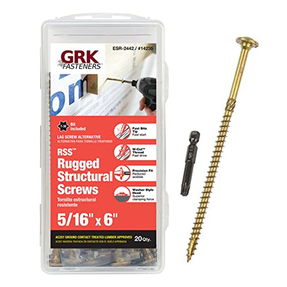 GRK 14235 5/16" x 6" RSS™ Rugged Structural Screws 20 Count
