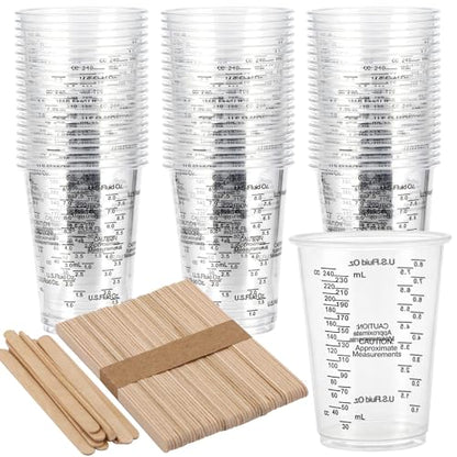 60 Pcs 8oz Epoxy Resin Mixing Cups Disposable Plastic Measuring Cups