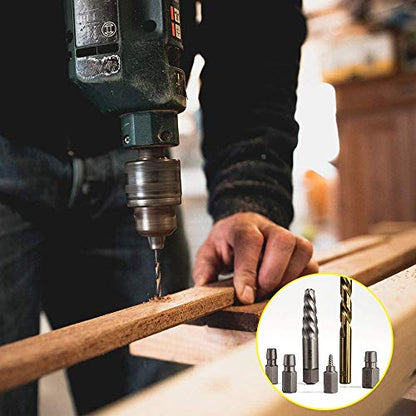 Topec 35-Piece Screw Extractor and Left Hand Drill Bits Set, Easy Out Screw Extractor Set with Reverse Drill Bits, Multi-Spline Extractors for Removing Broken Bolts and Stripped Screws - size: 35 Piece