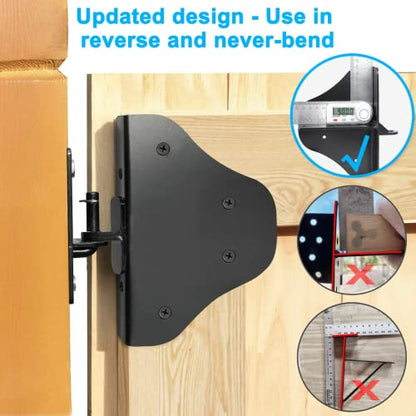 Fence Gate Kit Gate Hardware with Gate Latch - Updated 90 Degree Right Angle Gate Hinges - Anti Sag Gate Kit - Gate Corner Brace Bracket (1 Set) - size: No Sag Gate Kit