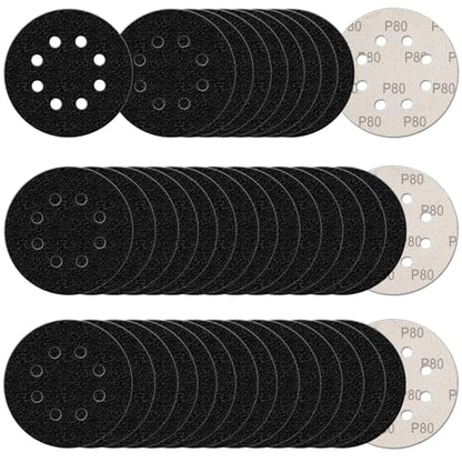 100Pcs 5 Inch Sanding Discs Hook & Loop 8-Hole Wet Dry Sandpaper 80 Grit - style: 100Pcs 80 Grit