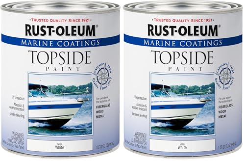 Rust-Oleum 206999 Marine Topside Enamel Paint, Gloss White, 1-Quart, 32 Fl Oz (Pack of 2) - color: White, size: 32 Fl Oz (Pack of 2)