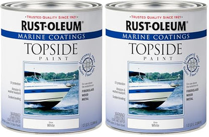 Rust-Oleum 206999 Marine Topside Enamel Paint, Gloss White, 1-Quart, 32 Fl Oz (Pack of 2) - color: White, size: 32 Fl Oz (Pack of 2)