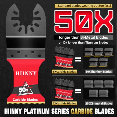 16PCS Titanium and Carbide Oscillating Tool Blades, Heary Duty for Hard Material,Professional Universal Oscillating Saw Blades Multitool Blades Kits for Metal Wood Dewalt Milwaukee Ryobi Fein - size: 16PCS(1Carbide Included)