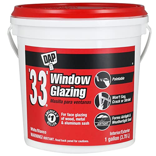 DAP '33' Window Glazing, White, 1 Gal (7079812019) - size: Gallon