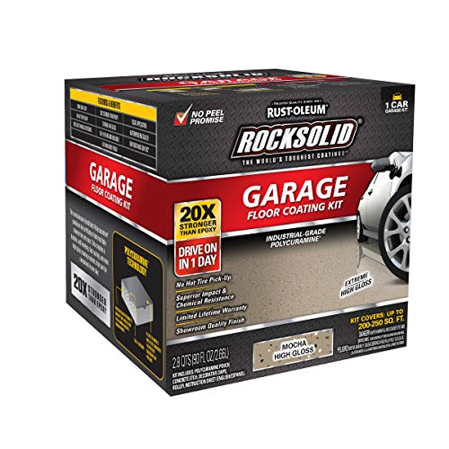 Rust-Oleum RockSolid Polycuramine High Gloss Mocha Garage Floor Coating - color: Mocha, size: 1 Car