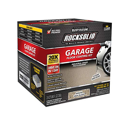 Rust-Oleum RockSolid Polycuramine High Gloss Mocha Garage Floor Coating - color: Mocha, size: 1 Car