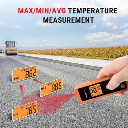 TempPro TempScan Mini-Sized Infrared Thermometer Gun for HVAC Engine BBQ - style: IR Thermometer with Laser