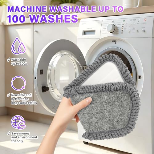 16.5" Microfiber Mop Pads Refills, 6 Pack Reusable Replacement Heads - color: 16"grey*6