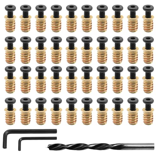 Litoexpe 40 Pcs 1/4"-20 Wood Threaded Inserts - size: 40 PCS