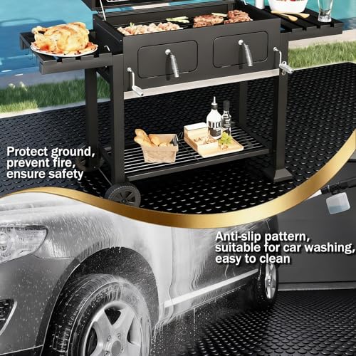 StellarStar 4x8 FT Garage Floor Mat, 2mm Thickened PVC Coin Pattern - color: Black(Coin), size: 4x8 FT