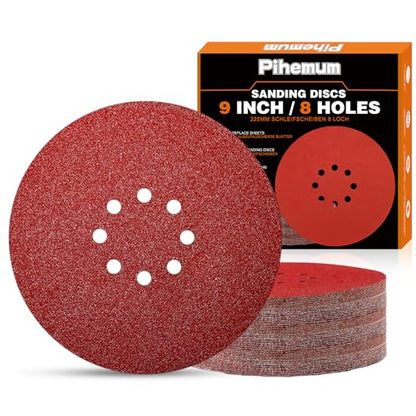 60 PCS 9 Inch Drywall Sanding Discs 40-240 Grit Assorted 8 Hole - style: 8 Hole