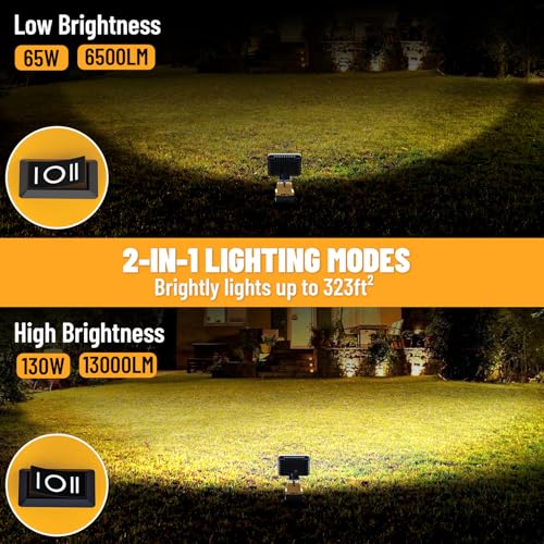 LED Work Light Compatible with DEWALT 20V Batteries, 130W 13000LM - color: 130W