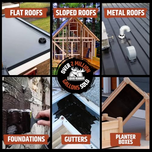 Liquid Rubber Waterproof Sealant - Roof & Gutter Coating, Black, 2.5 Gallon - size: 2.5 Gallon