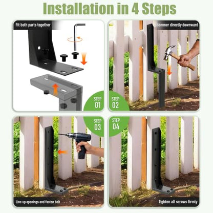 Fence Post Repair Kit for Tilted/Leaning Wood Posts(8-Pack) - size: 8 Pack