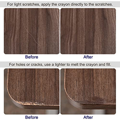 uxcell Wood Wax Filler Stick Furniture Crayons Wooden Repair Wax Filler - color: Medium Wood Brown