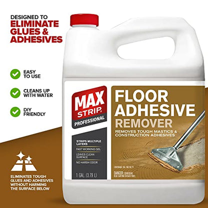 Max Strip Floor Adhesive Remover, Carpet & Mastic Glue Stripper, 1 Gal - size: 128 Fl Oz (Pack of 1)