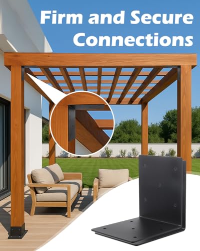 4 Pcs Heavy Duty Steel Corner Bracket, 6"x6"x5" Angle Bracket - style: 4 Pcs