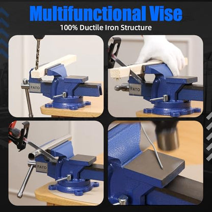 FATO 5” 360° Iron Light Duty Bench Vise, 2500LB - size: Light-5"