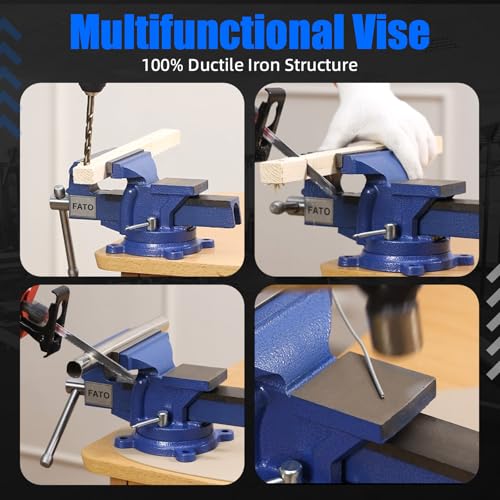 FATO 8” 360° Iron Heavy Duty Bench Vise, 4000LB - size: Light-8"