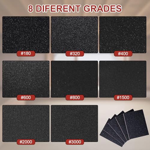 22 Pcs Sanding Sponge 800 Grit Sandpaper Assortment, Washable & Reusable Sanding Blocks for Wood, Metal, Drywall, Glazing, Wet Dry Sandpaper for Smooth Finishing - size: 800 Grit