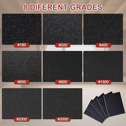 22 Pcs Sanding Sponge 800 Grit Sandpaper Assortment, Washable & Reusable Sanding Blocks for Wood, Metal, Drywall, Glazing, Wet Dry Sandpaper for Smooth Finishing - size: 800 Grit