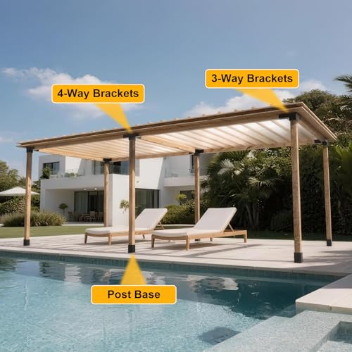 Pergola Bracket kit for 4"x 4" (Inner 3.5" X 3.5") Lumber (12 pc)