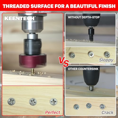 KEENTECH 6-PC Carbide Tipped Countersink Drill Bit Set 3/32" &1/8" &5/32"